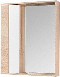 Акватон Зеркальный шкаф Бостон 60 белый глянцевый, дуб эврика – фотография-1